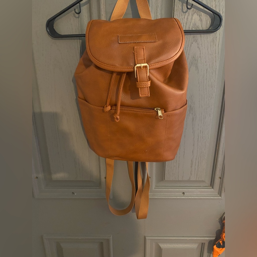 Tan Leather Backpack